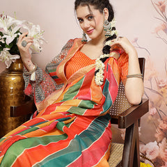 Stylum Women's Multi Leheriya Zari Cotton Blend Saree (SRSUMALIMULTI)