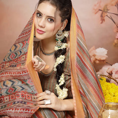 Stylum Women's Olive Leheriya Zari Cotton Blend Saree (SRSUMALIOLIVE)