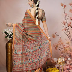 Stylum Women's Olive Leheriya Zari Cotton Blend Saree (SRSUMALIOLIVE)