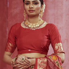 Stylum Women's Leheriya & Bandhej Printed Zari Border Silk Saree (SRSUPREMEMAROON)