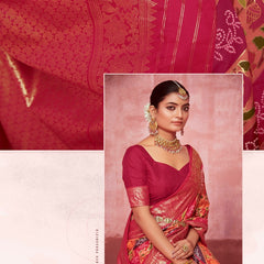 Stylum Women's Leheriya & Bandhej Printed Zari Border Silk Saree (SRSUPREMEPINK)