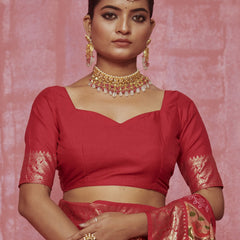Stylum Women's Leheriya & Bandhej Printed Zari Border Silk Saree (SRSUPREMEPINK)
