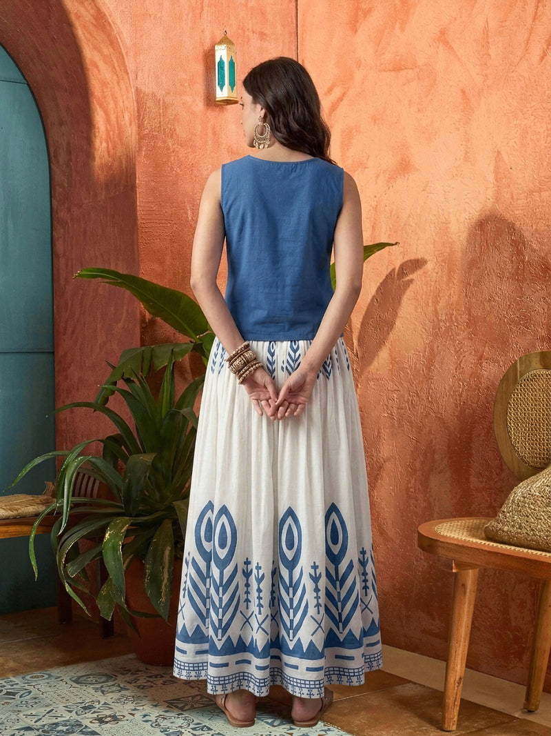Stylum Women's Blue Solid Rayon Co-Ord Set (STBLUEGOLF)