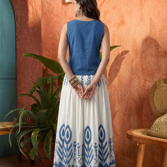 Stylum Women's Blue Solid Rayon Co-Ord Set (STBLUEGOLF)