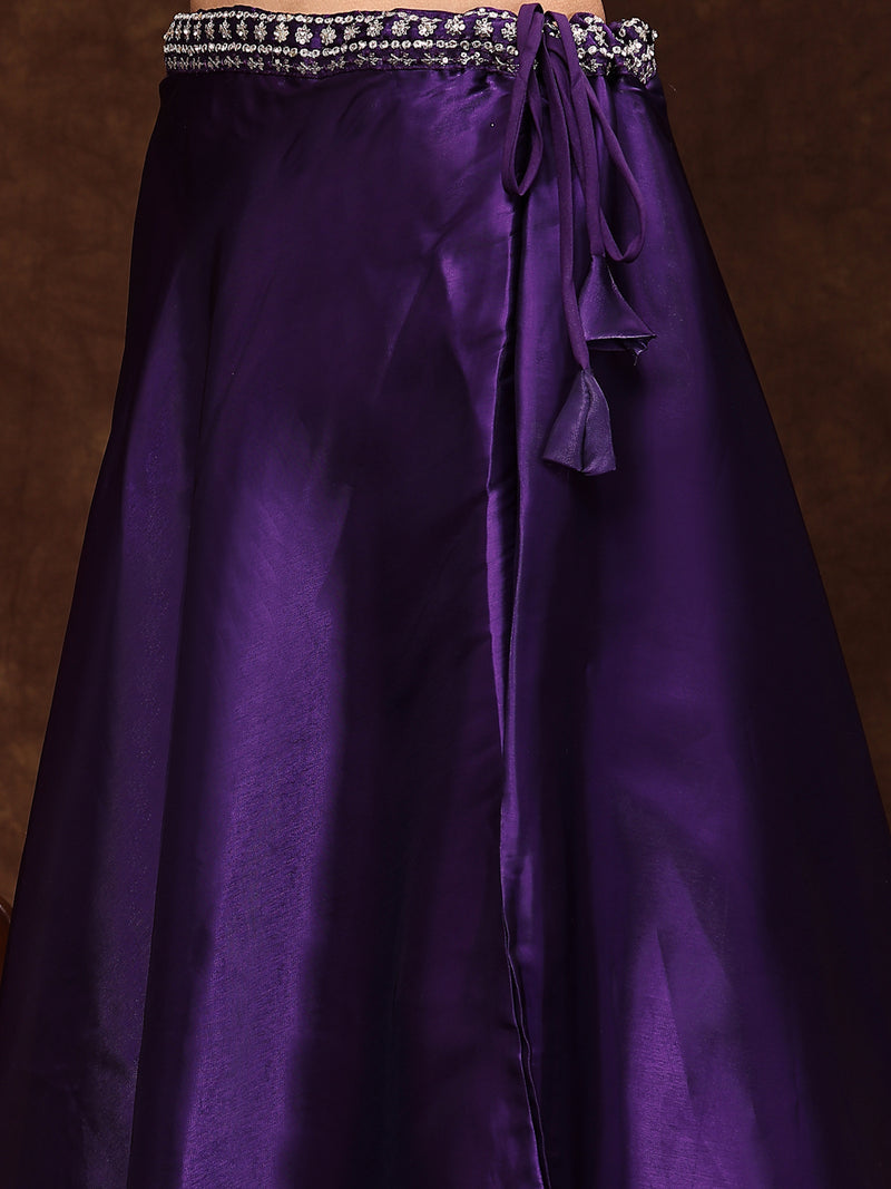 Stylum Women's Wine Jimmy Choo Lehenga & Blouse with Dupatta (STDSELENAWINE)