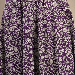 Stylum Women's Purple Ethnic Printed Cotton Ethnic Top With Skirt (STPURPLESARAS)