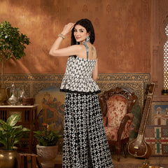Stylum Women's Black Floral Printed Cotton Co-Ord Set (STWHITERETRO)