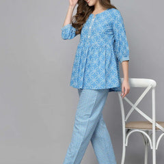 Stylum Women's Printed Rayon Cord set