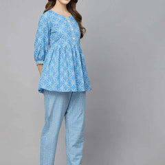 Stylum Women's Printed Rayon Cord set
