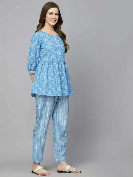 Stylum Women's Printed Rayon Cord set