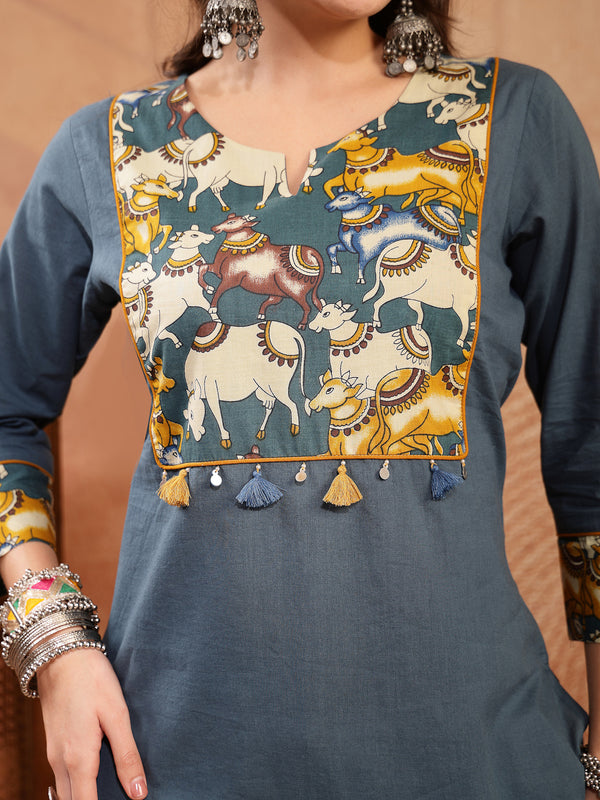 Stylum Women's Teal Solid Rayon Straight Kurta (TEALDHARA)