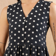Stylum Women's Black Polka Dots Printed Rayon Peplum Top (TOPBLACKANTONY)