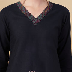 Stylum Women's Blue Printed Cotton Flex Top (TOPBLUEKAMA)