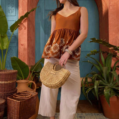 Stylum Women's Brown Solid Rayon Empire Top (TOPBROWNDAME)