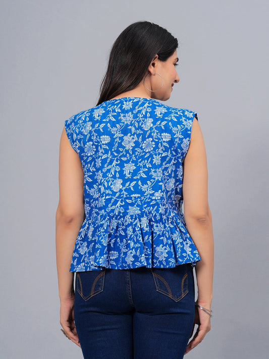 Stylum Women's Floral Printed Cotton Peplum Top (TOPGGALIYAINDI)