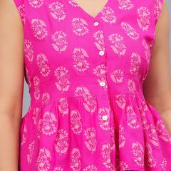 Stylum Women's Floral Printed Rayon Peplum Top (TOPGGAVAPINK)