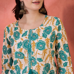 Stylum Women's Green Floral Printed Cotton Top (TOPGREENJEBA)