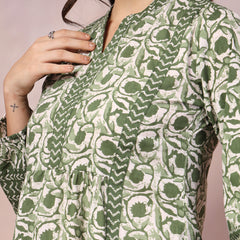 Stylum Women's Floral Printed Cotton Top (TOPGREENVENUS)