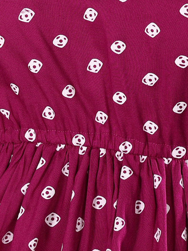 Stylum Women's Pink Bandhej Printed Rayon Short Peplum Top (TOPLAKME)