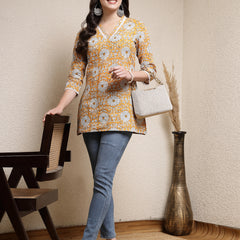 Stylum Women's Floral Printed Cotton Empire Top (TOPMARS)