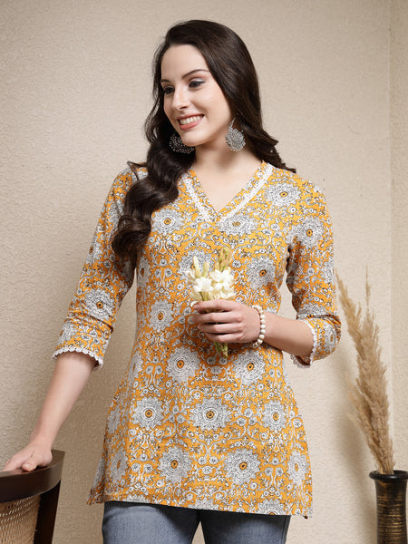Stylum Women's Floral Printed Cotton Empire Top (TOPMARS)