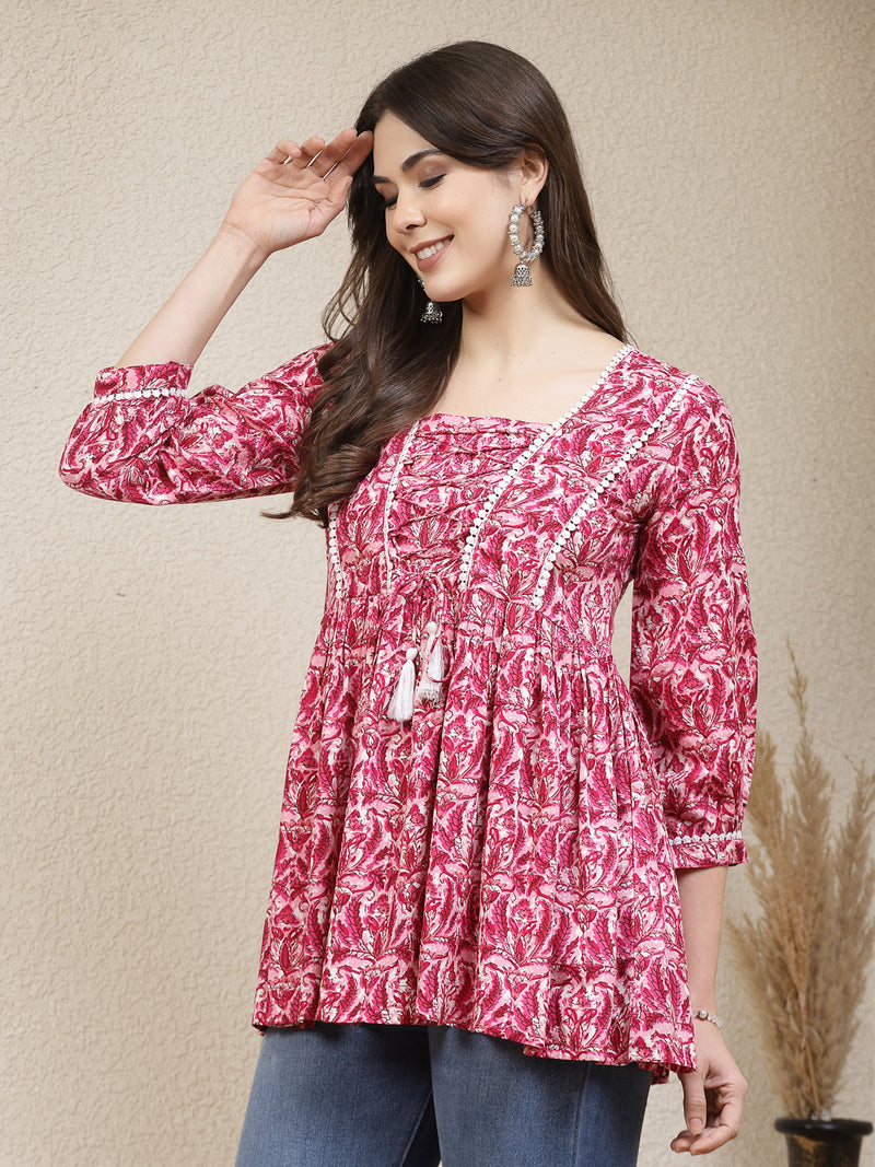 Stylum Women's Floral Printed Rayon Peplum Top (TOPMUMTAZ)