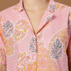 Stylum Women's Pink Buti Printed Cotton Crop Top (TOPPINKCOCO)