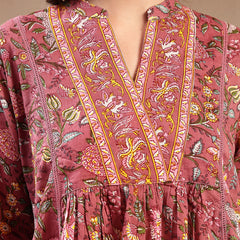 Stylum Women's Pink Floral Printed Cotton Empire Top (TOPPINKRAAGI)