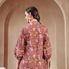 Stylum Women's Pink Floral Printed Cotton Empire Top (TOPPINKRAAGI)