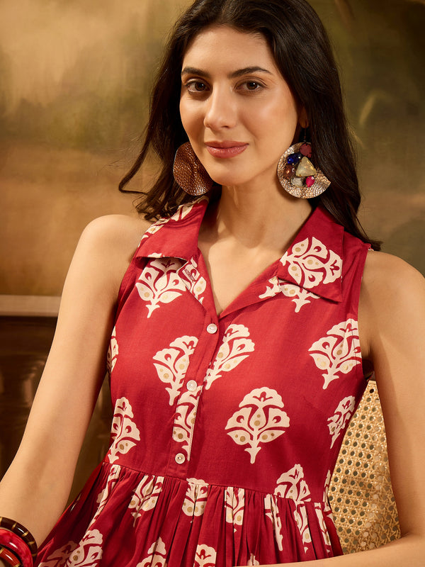 Stylum Women's Red Ethnic Printed Rayon Peplum Top (TOPREDLATTU)