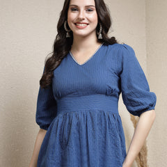 Stylum Women's Self Woven Kantha Cotton Top (TOPROYALDAMPA)