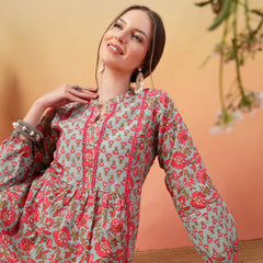 Stylum Women's Sky Blue Printed Cotton Top (TOPSKYSIJU)