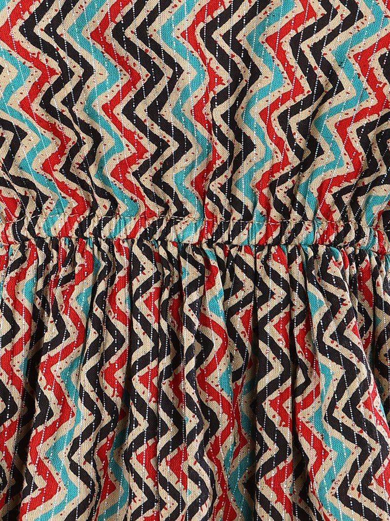 Stylum Women's Multi Printed Cotton Short Peplum Top (TOPSNAKELADDER)