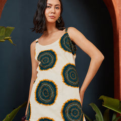 Stylum Women's Teal Bandhej Printed Cotton Straight Top (TOPTEALPETER)