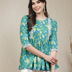 Stylum Women's Floral Printed Cotton Peplum Top (TOPTIPTOP)