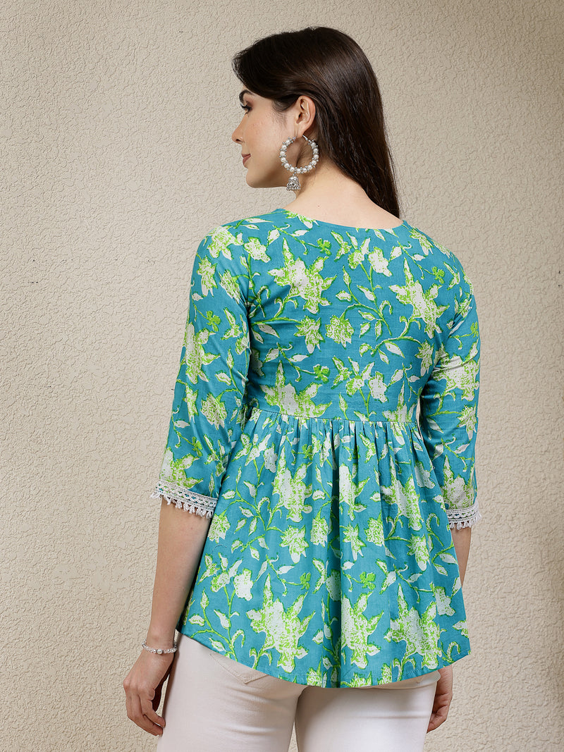 Stylum Women's Floral Printed Cotton Peplum Top (TOPTIPTOP)