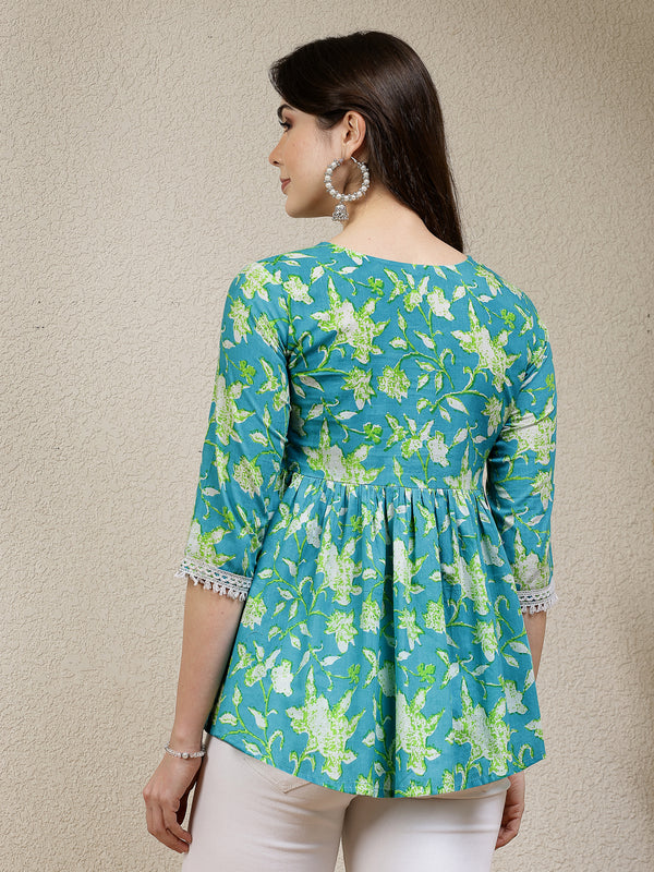 Stylum Women's Floral Printed Cotton Peplum Top (TOPTIPTOP)