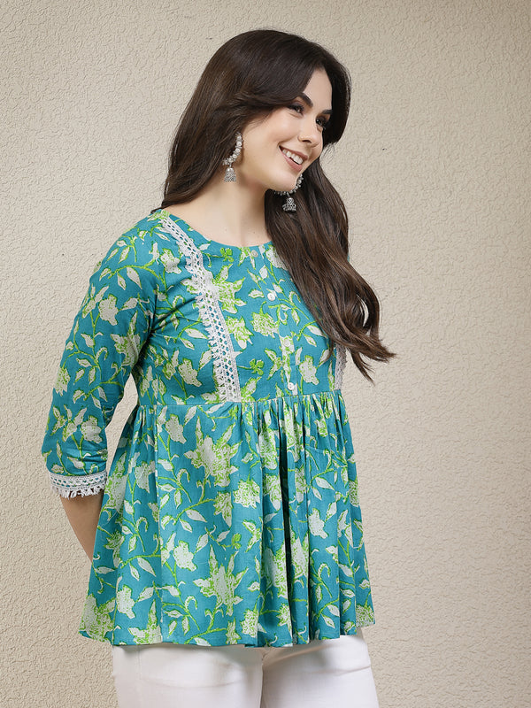 Stylum Women's Floral Printed Cotton Peplum Top (TOPTIPTOP)