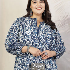 Stylum Plus Size Women Floral Printed Cotton Top (TOPVENUSPLUS)