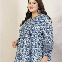 Stylum Plus Size Women Floral Printed Cotton Top (TOPVENUSPLUS)