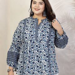 Stylum Plus Size Women Floral Printed Cotton Top (TOPVENUSPLUS)