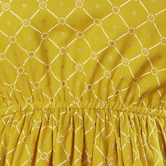 Stylum Women's Mustard Geometric Printed Rayon Short Peplum Top (TOPYELLOWRAFTA)