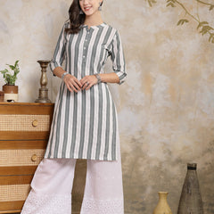 Stylum Women's Self Designed Cotton Blend Straight Kurta (URVASHI)