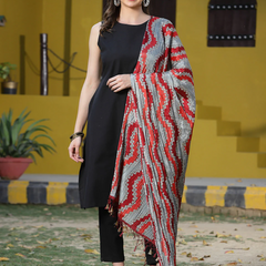 Cotton Blend Straight Kurta Pant Dupatta Set