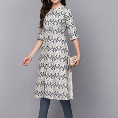 Stylum Women's Printed Rayon A-Line Kurta (VASTU)