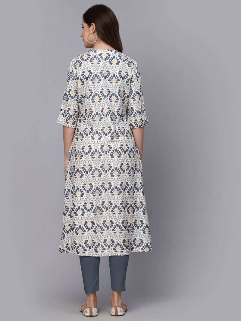 Stylum Women's Printed Rayon A-Line Kurta (VASTU)