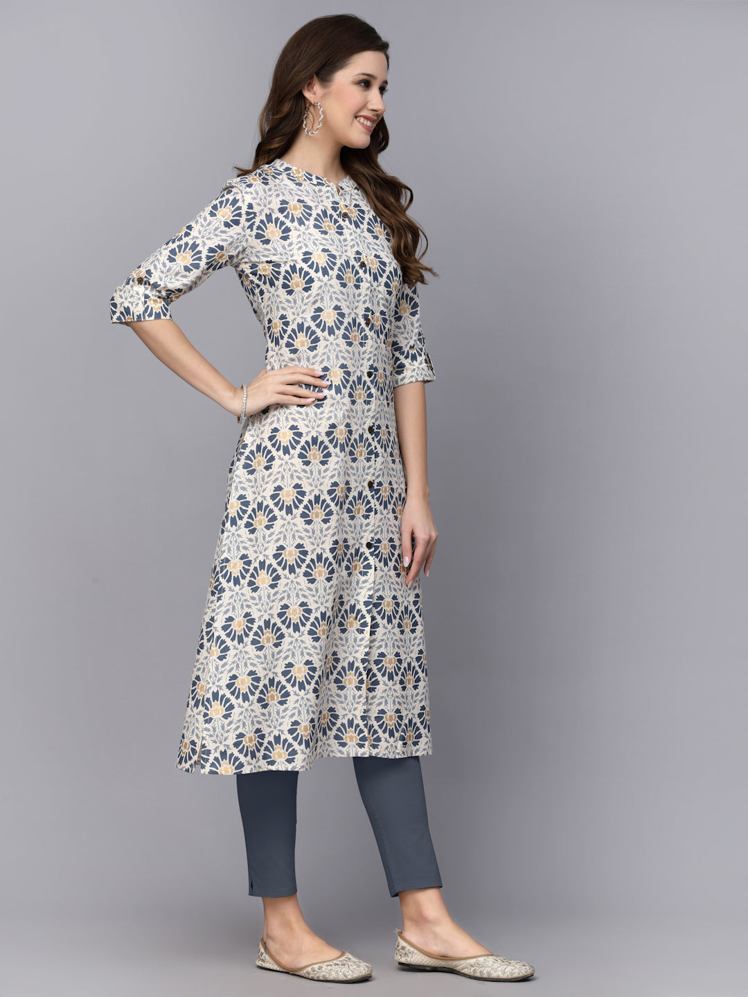 Stylum Women's Printed Rayon A-Line Kurta (VASTU)