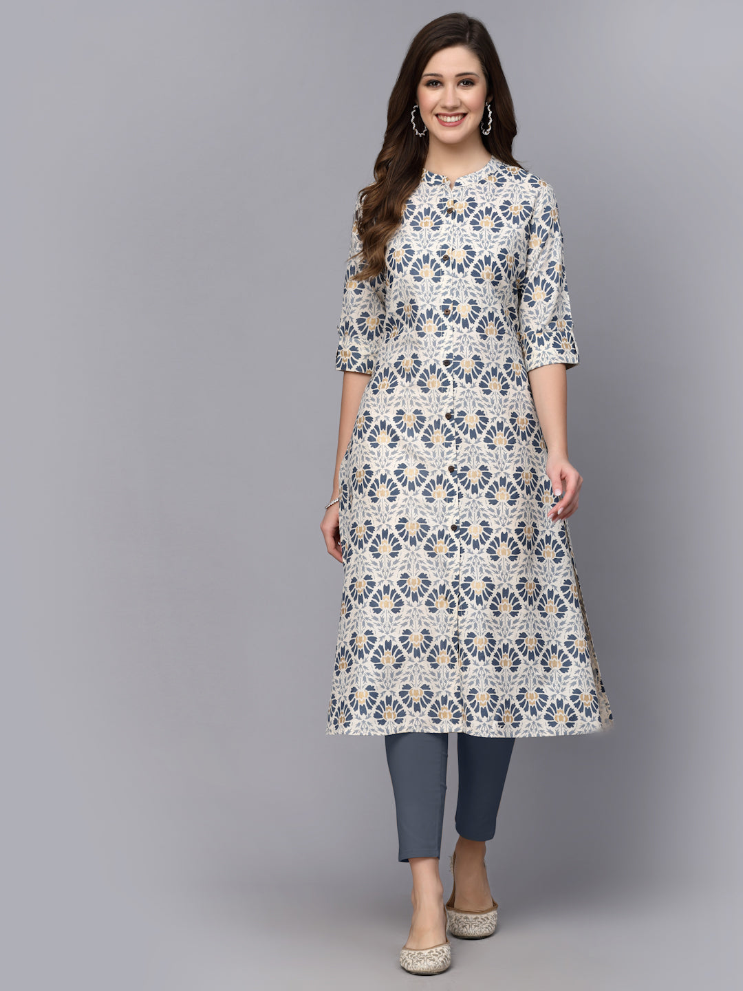 Stylum Women's Printed Rayon A-Line Kurta (VASTU)