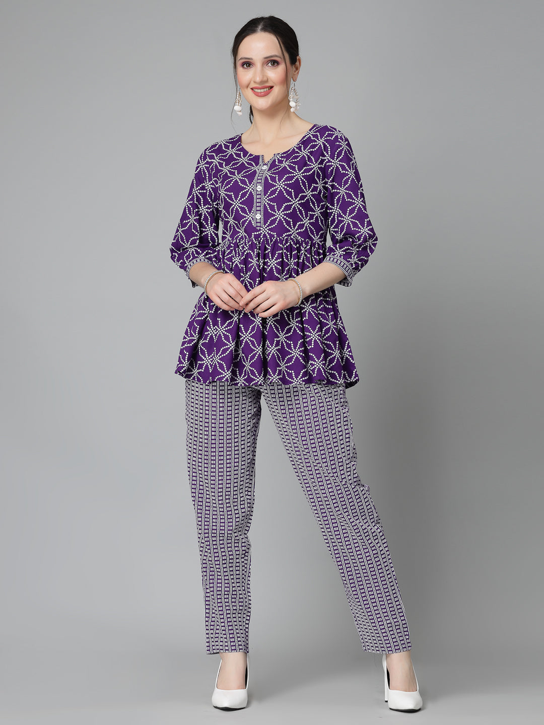 Women's Printed Rayon Cord set