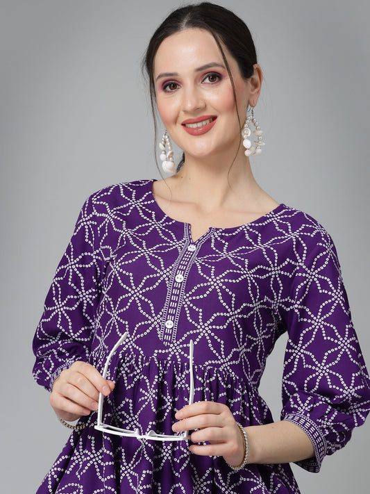 Women's Printed Rayon Cord set